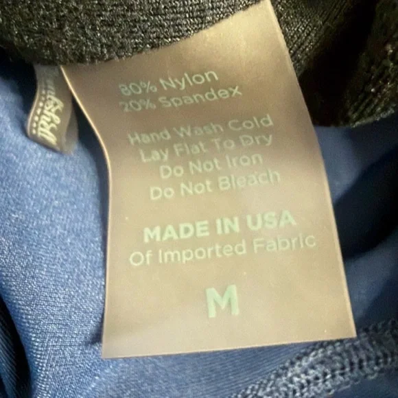 Bombshell Sportswear Blue Shimmer Leggings Size M Made in USA - Picture 13 of 13